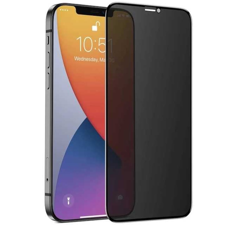 Folie protectie Privacy premium compatibila cu iPhone 11-XR, Alfalinux