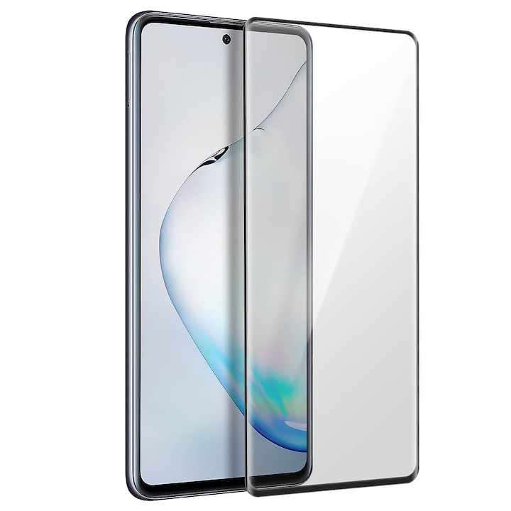 Folie de Sticla pentru Samsung Note 10 Lite, Full Glue, Full Cover, Negru