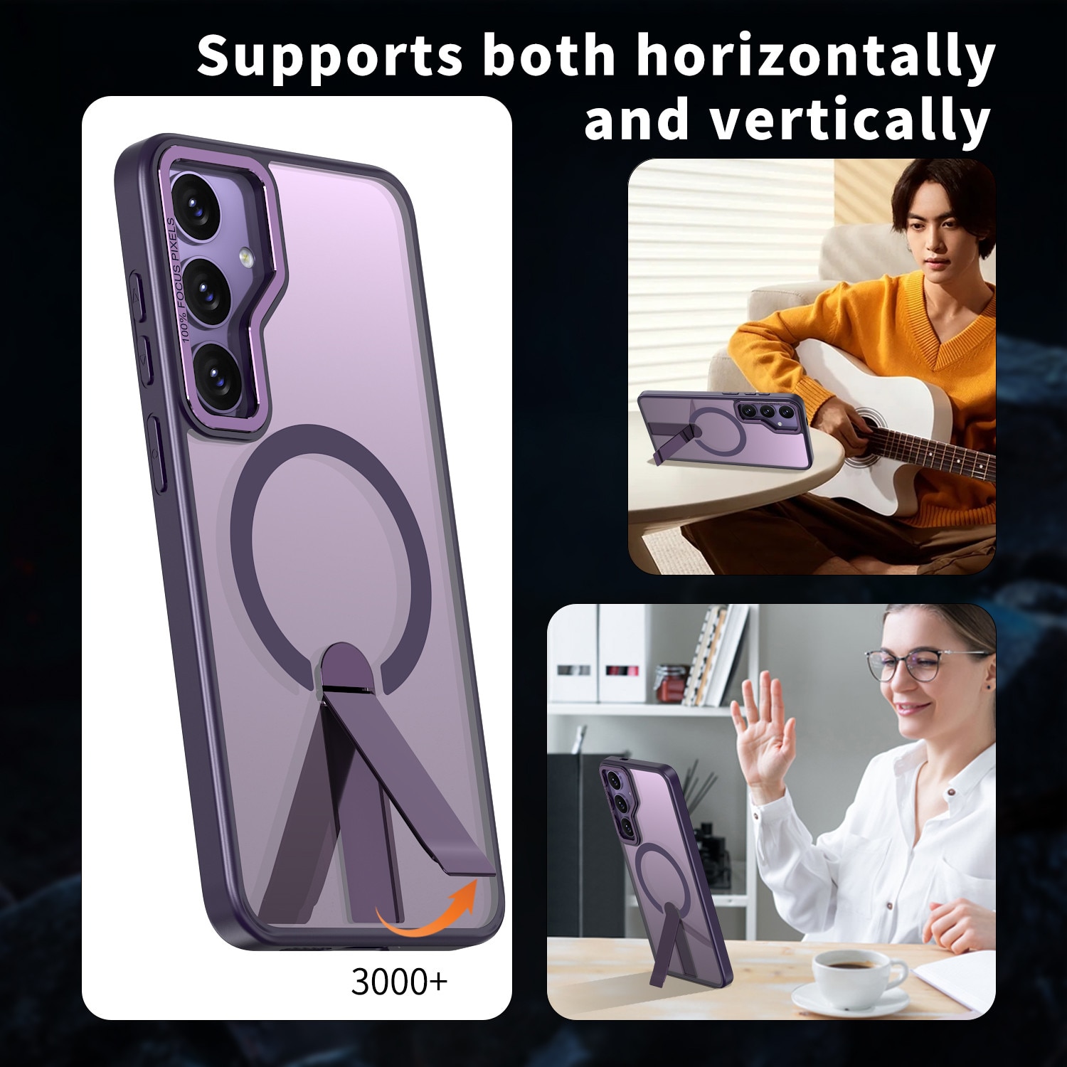 Husa de protectie pentru Samsung Galaxy S25 Plus Compatibila cu MagSafe, Kickstand Metalic, TPU + Acril, Purple – Protectie Premium si Design Elegant