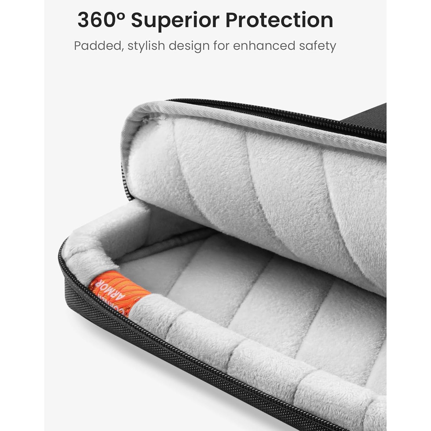 tomtoc Husa pentru laptop de 14–15 inchi cu protectie 360°, compatibila cu Lenovo ThinkPad 14", Dell, HP, Chromebook si MacBook Pro 15" (USB-C Touch Bar, modelele A1990 si A1707), cu maner si buzunar pentru accesorii, neagra