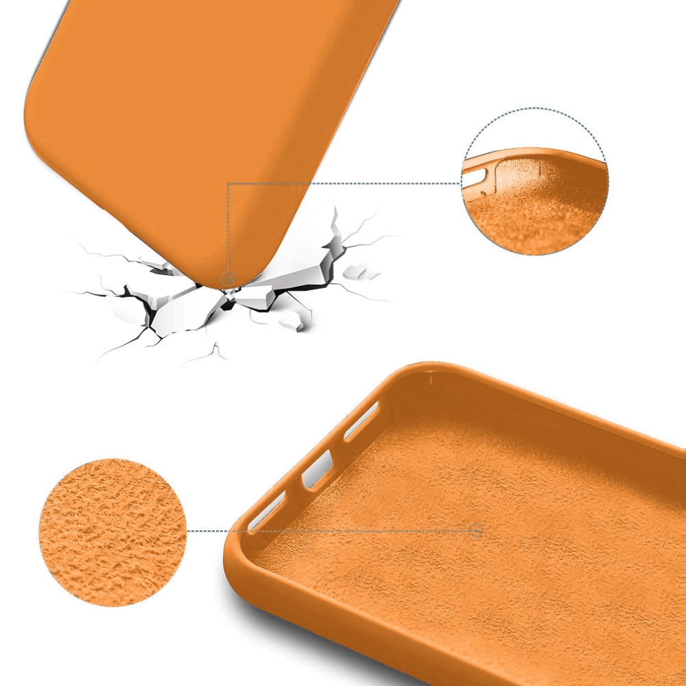 Husa CASEY STUDIOS™ compatibila cu iPhone 13 Pro, Soft Silicone Premium, Microfibra in Interior, Nectarine, de Protectie, Ultra Slim, pentru Incarcare Wireless, Margini Ridicate de Protectia Ecranului si a Camerelor