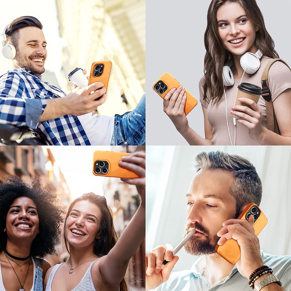 Husa CASEY STUDIOS™ compatibila cu iPhone 13 Pro, Soft Silicone Premium, Microfibra in Interior, Nectarine, de Protectie, Ultra Slim, pentru Incarcare Wireless, Margini Ridicate de Protectia Ecranului si a Camerelor
