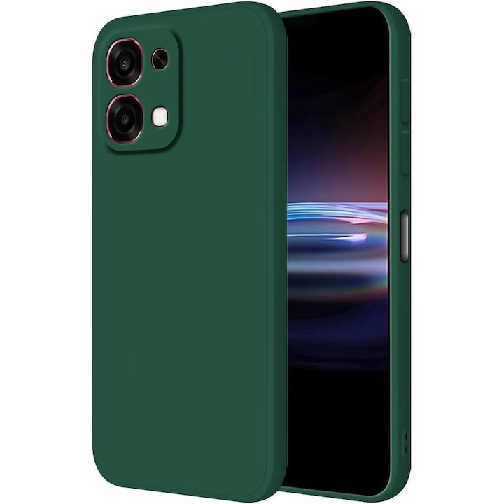 Husa Catifea TPU compatibila cu Oppo A6 Pro 4G/5G, Verde inchis