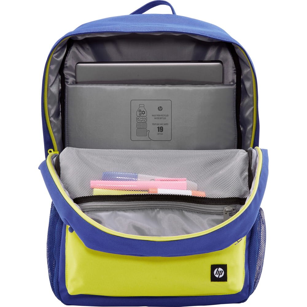 Rucsac laptop HP Campus Blue, compartiment pentru laptop de 15.6", fermoar blocabil, albastru