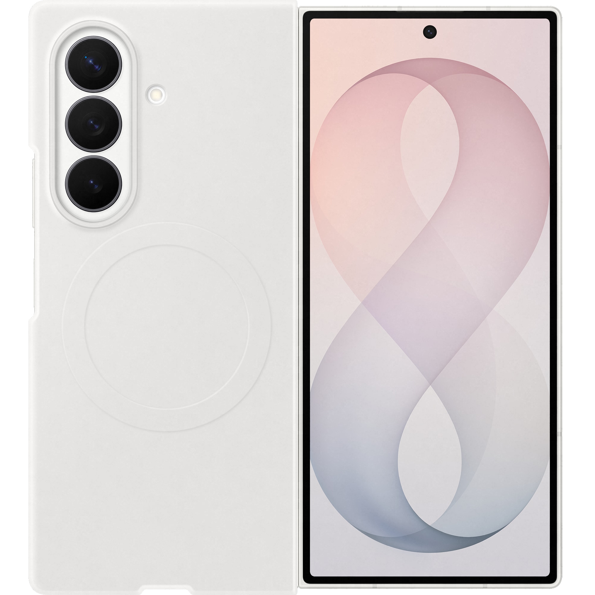 Husa de protectie Samsung pentru Galaxy Fold8 Ultra, Silicone Magnet, White