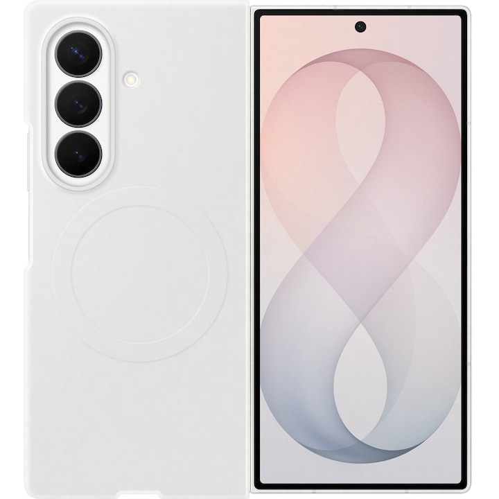 Husa de protectie Samsung pentru Galaxy Fold8 Ultra, Silicone Magnet, White