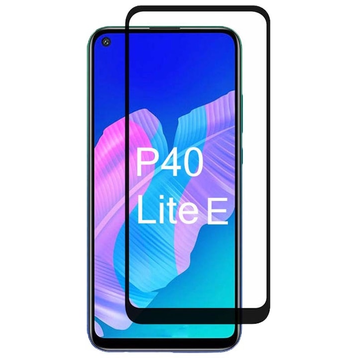 Folie din sticla securizata cu margini negre compatibila Huawei P40 Lite E
