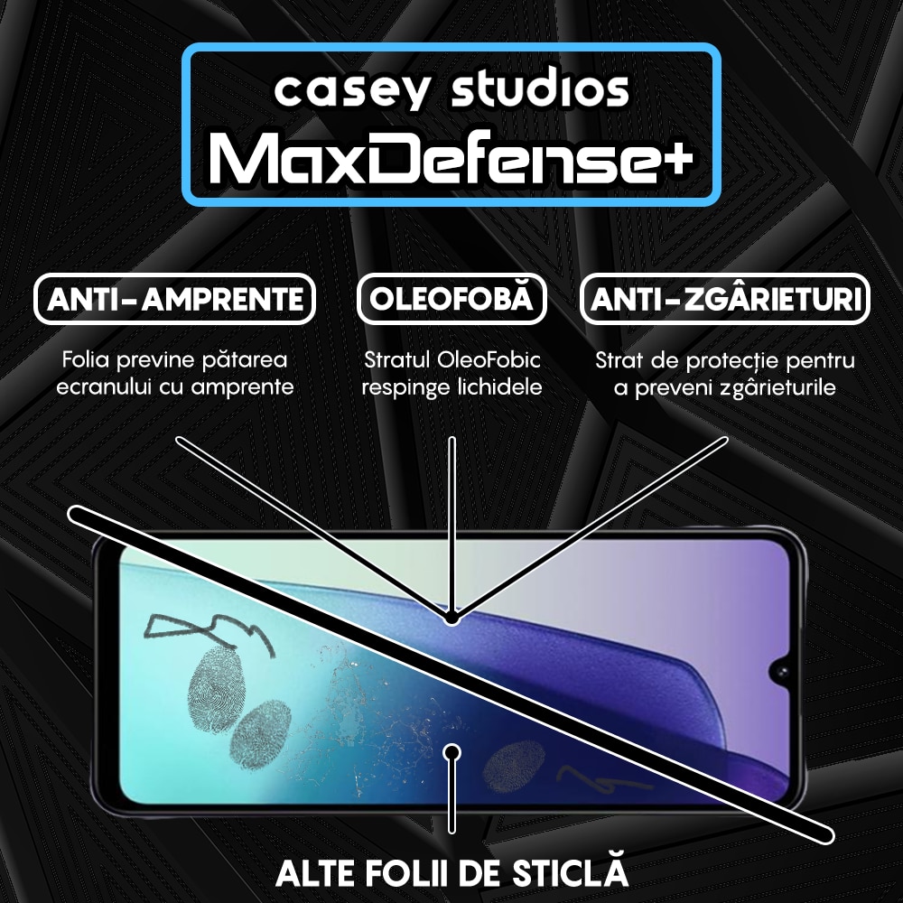 Folie Sticla CASEY STUDIOS™ compatibila cu Xiaomi Redmi 14R, Full Cover 3D, Full Glue, Sticla Securizata, Duritate Militara, Ultra HD, Protectie Profesionala Ecran 3D, Anti Zgarieturi, Anti Socuri