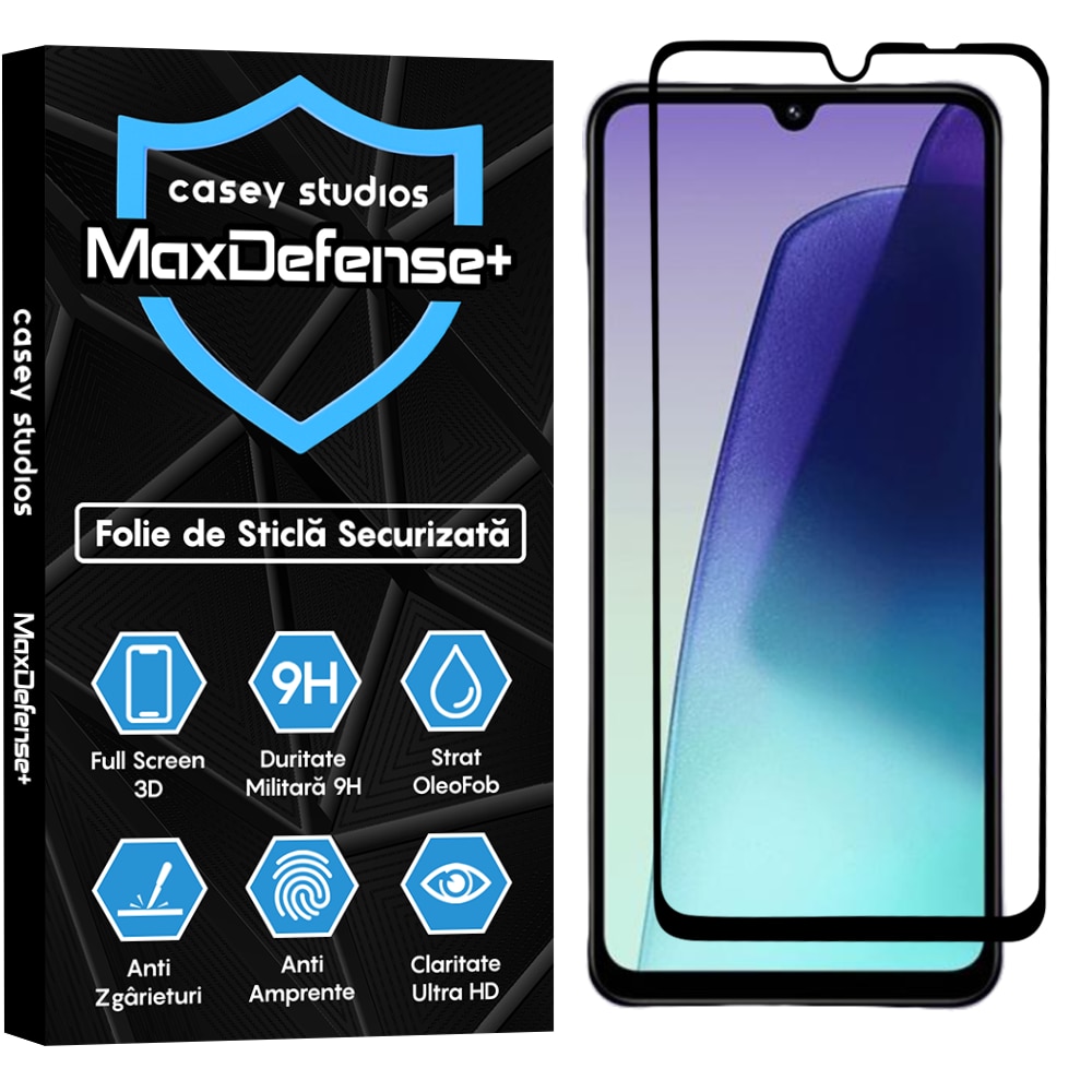 Folie Sticla CASEY STUDIOS™ compatibila cu Xiaomi Redmi 14R, Full Cover 3D, Full Glue, Sticla Securizata, Duritate Militara, Ultra HD, Protectie Profesionala Ecran 3D, Anti Zgarieturi, Anti Socuri