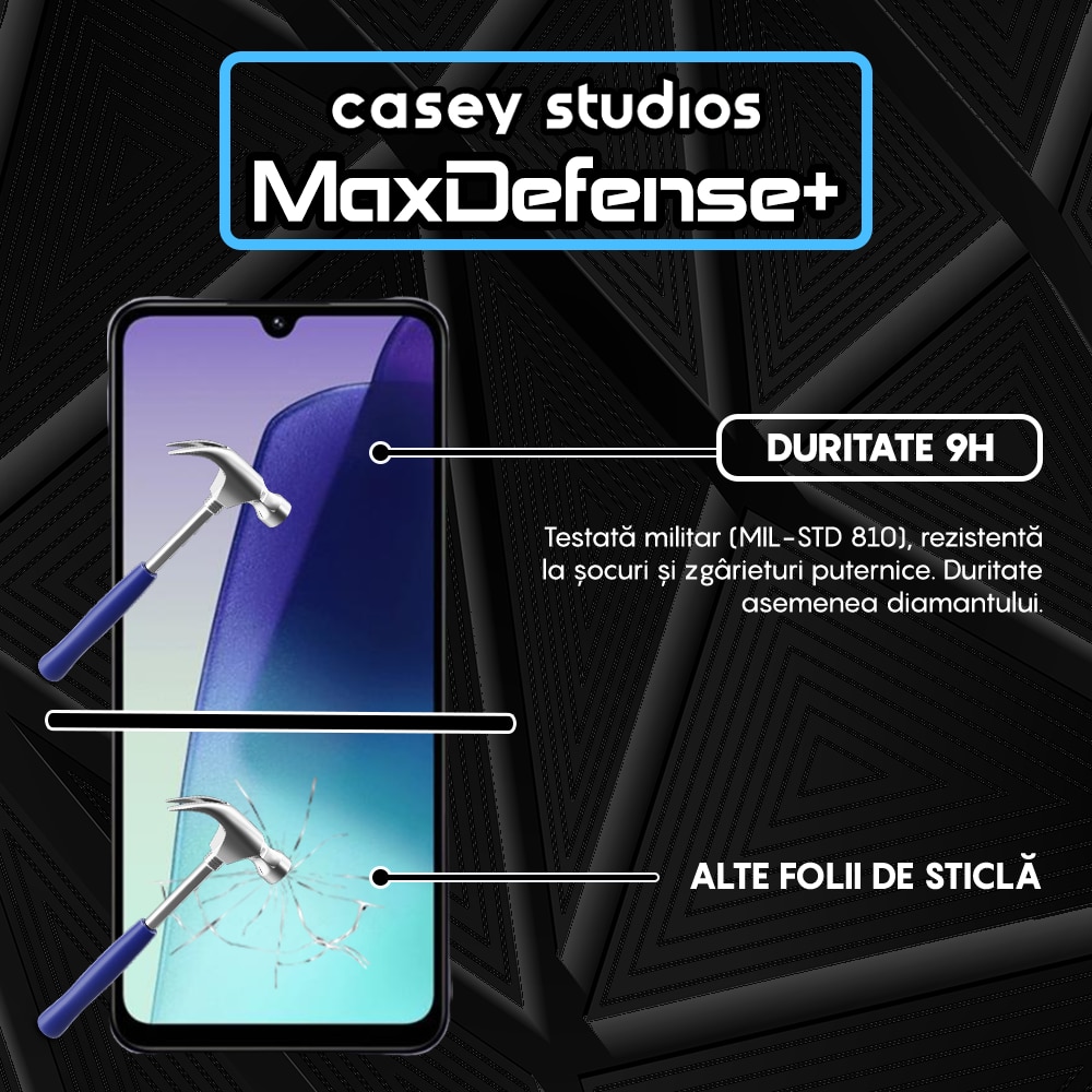 Folie Sticla CASEY STUDIOS™ compatibila cu Xiaomi Redmi 14R, Full Cover 3D, Full Glue, Sticla Securizata, Duritate Militara, Ultra HD, Protectie Profesionala Ecran 3D, Anti Zgarieturi, Anti Socuri