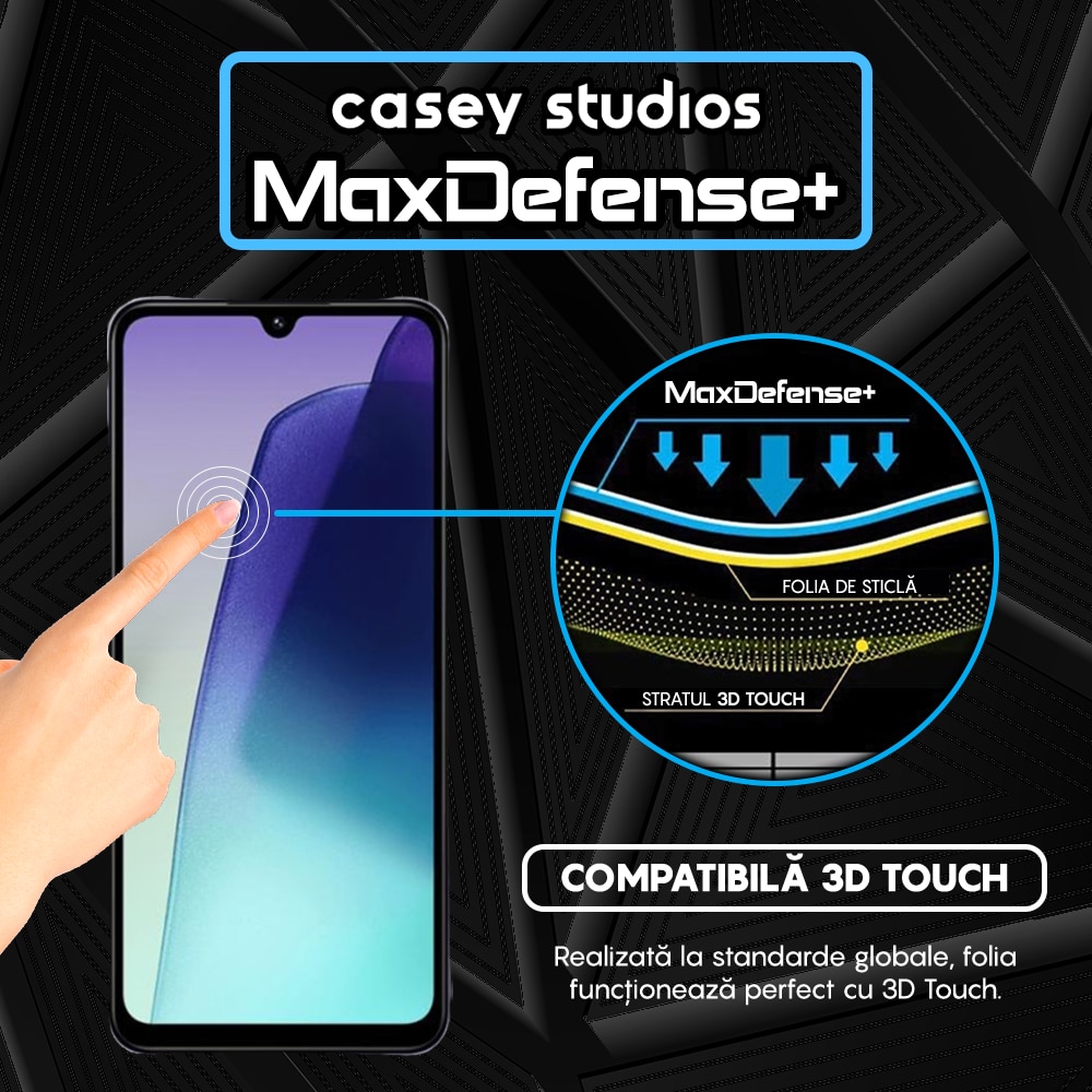 Folie Sticla CASEY STUDIOS™ compatibila cu Xiaomi Redmi 14R, Full Cover 3D, Full Glue, Sticla Securizata, Duritate Militara, Ultra HD, Protectie Profesionala Ecran 3D, Anti Zgarieturi, Anti Socuri