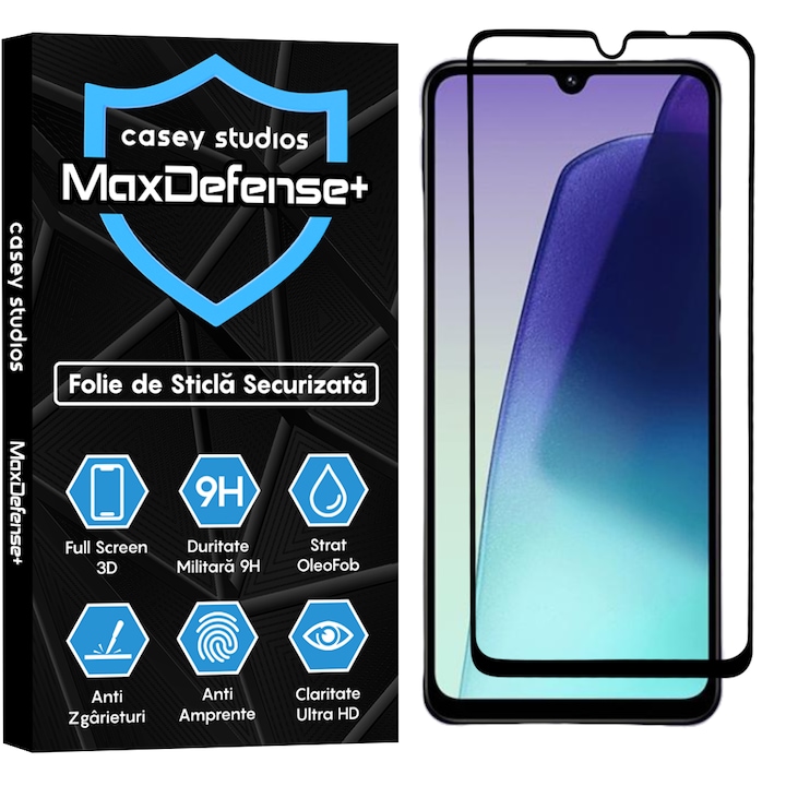 Folie Sticla CASEY STUDIOS™ compatibila cu Xiaomi Redmi 14R, Full Cover 3D, Full Glue, Sticla Securizata, Duritate Militara, Ultra HD, Protectie Profesionala Ecran 3D, Anti Zgarieturi, Anti Socuri