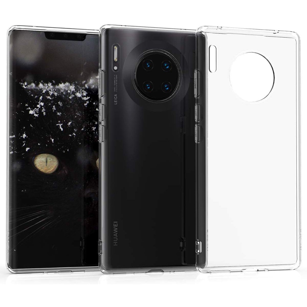 Set Husa Premium Liquid, silicon high tech, Huawei Mate 30 Pro, Transparenta + Folie 5D, Premium Glass, Neagra