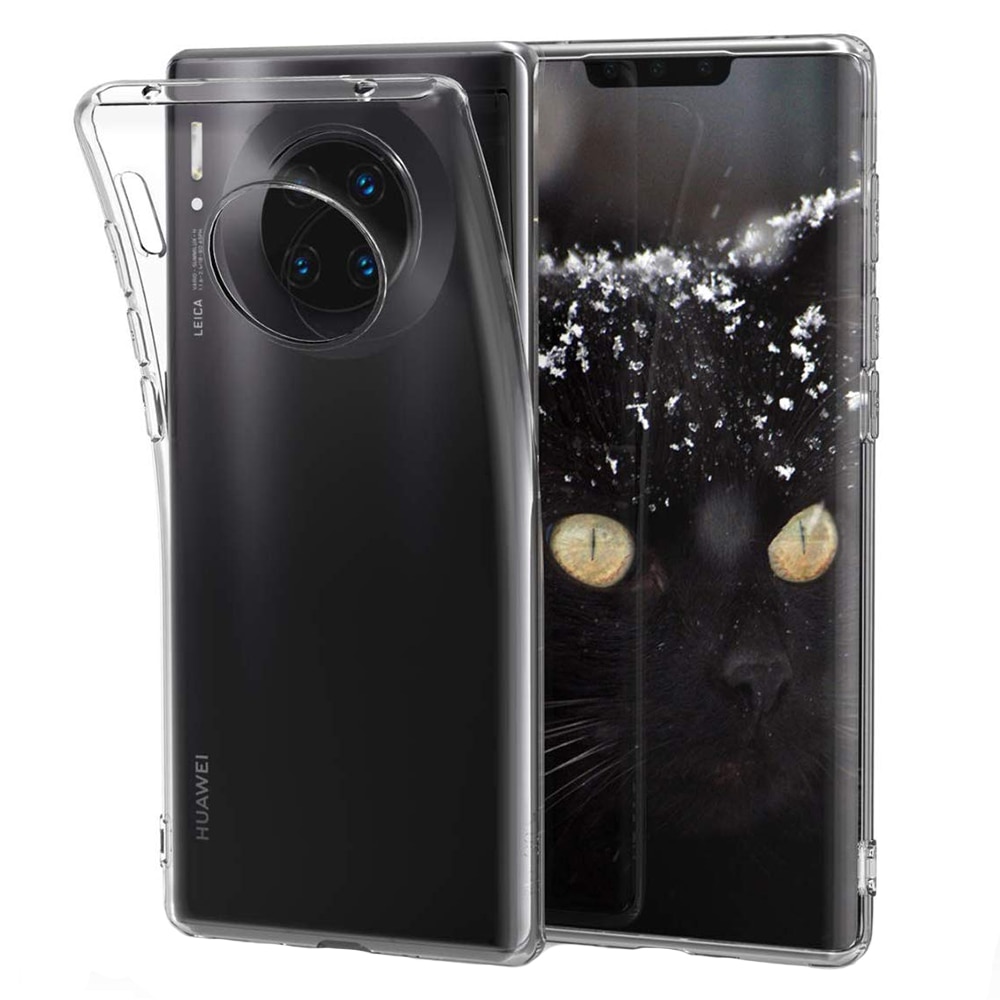 Set Husa Premium Liquid, silicon high tech, Huawei Mate 30 Pro, Transparenta + Folie 5D, Premium Glass, Neagra