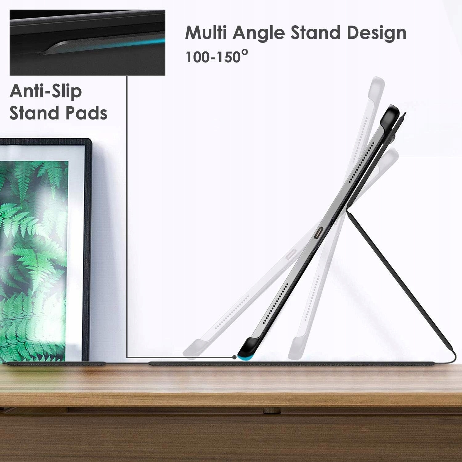 Etui pentru iPad Pro/Air, material textil, cu inchidere si buzunar pentru accesorii, compatibil iPad Pro 11 (3/4 gen) si iPad Air 5/4, Albastru, 11 inch