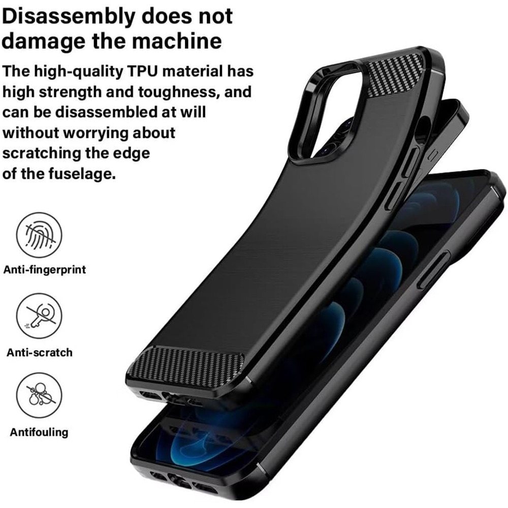 Husa pentru Oppo A6 4G - Techsuit Carbon Silicone - Black