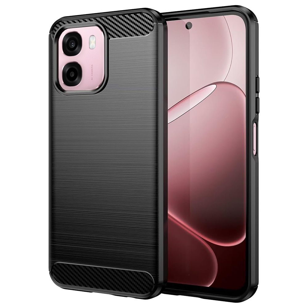 Husa pentru Oppo A6 4G - Techsuit Carbon Silicone - Black