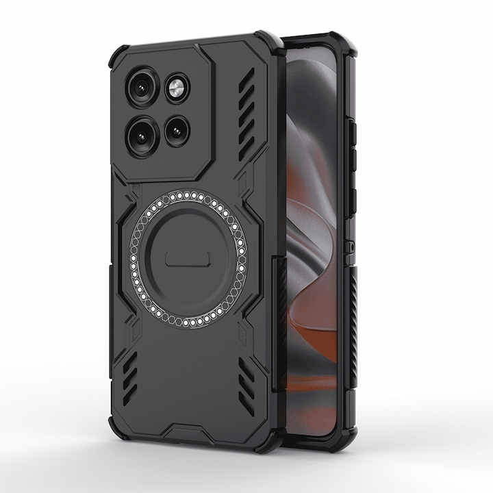 Husa antisoc pentru Motorola Edge 50 Neo / Edge 60 Neo / Motorola ThinkPhone 25, colturi ranforsate, protectie camere, MagSafe, ArmorMag, Black