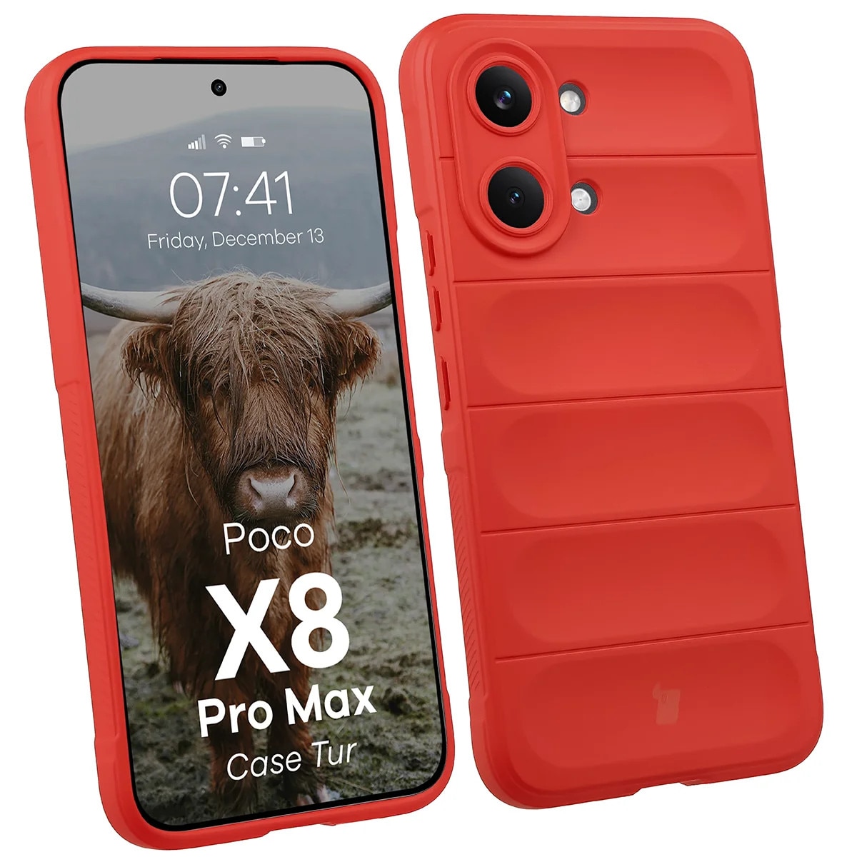 Husa Bizon Case Tur pentru Xiaomi POCO X8 Pro Max, Rosu