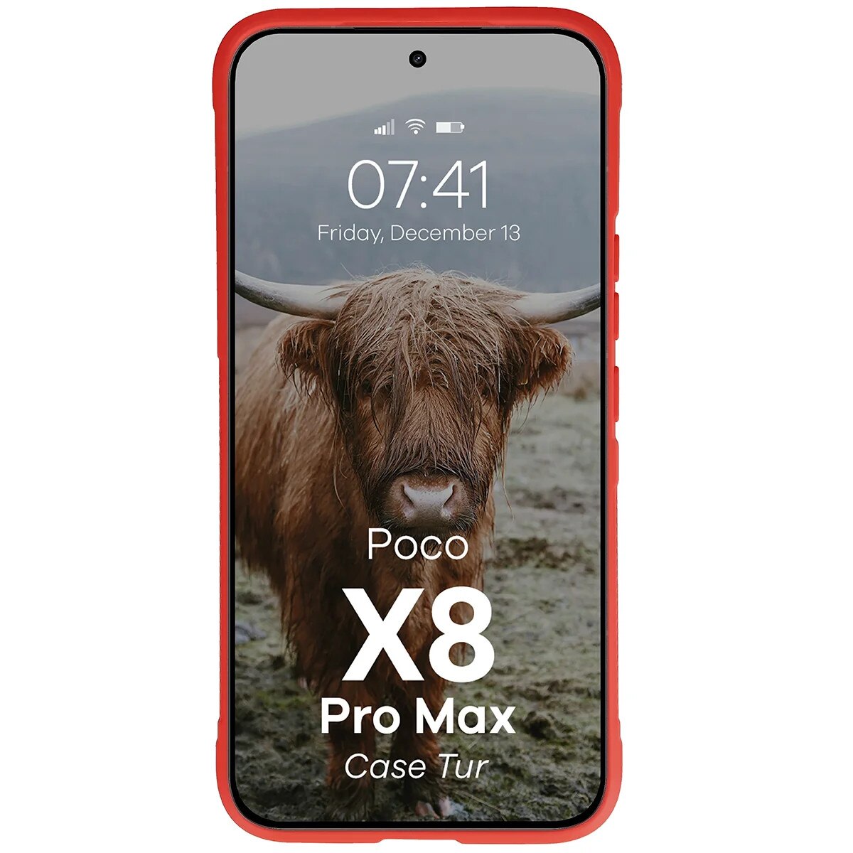 Husa Bizon Case Tur pentru Xiaomi POCO X8 Pro Max, Rosu