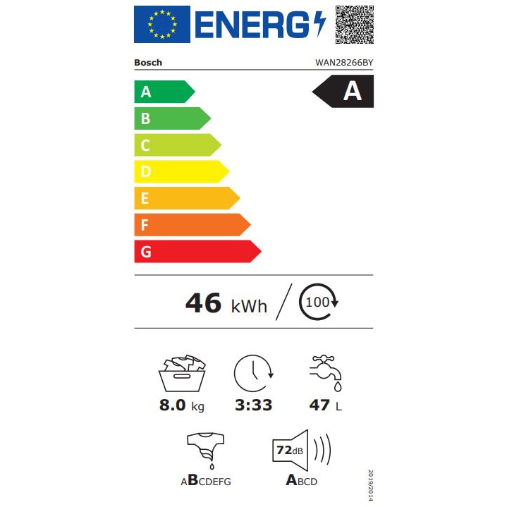 RESIGILAT: Masina de spalat rufe Bosch WAN28266BY, 8 kg, 1400 RPM, Clasa A, EcoSilence Drive, Alb