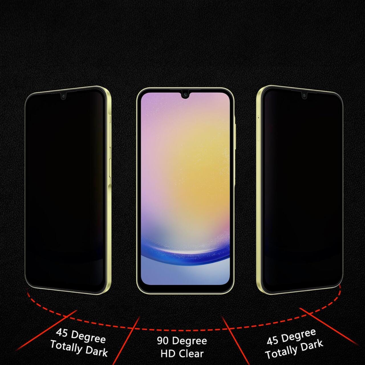 Folie de protectie Lemontti pentru Samsung Galaxy A25 5G Sticla Privacy Full Fit, Negru