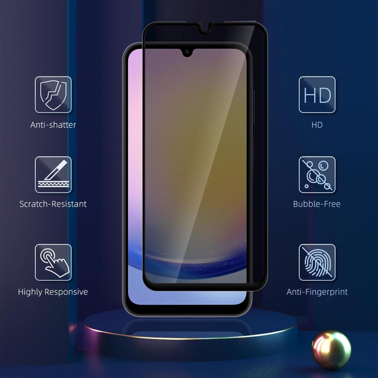 Folie de protectie Lemontti pentru Samsung Galaxy A25 5G Sticla Privacy Full Fit, Negru