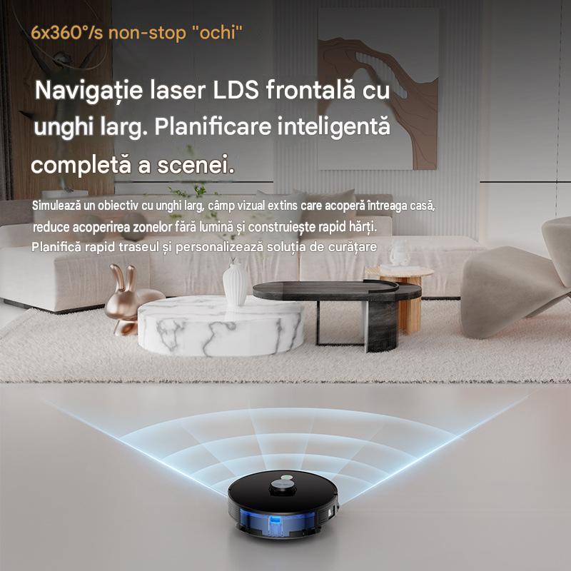 Robot aspirator LiDAR Arvada® SmartClean A8S, aspirare si mop 3 in 1, 4500 Pa, Wi-Fi, aplicatie Tuya, baterie 5200 mAh, autonomie 90–120 min, alb