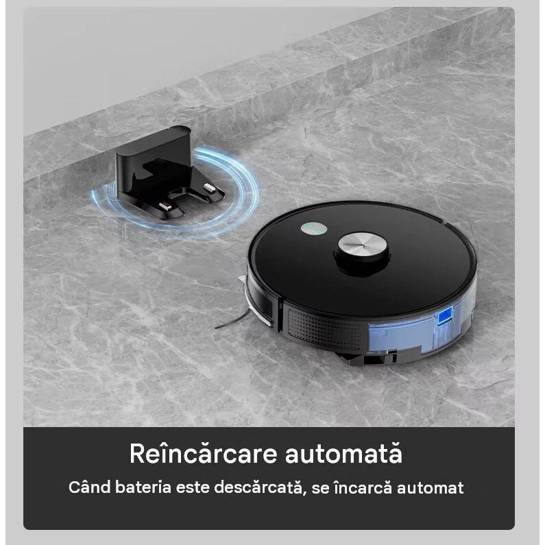 Robot aspirator LiDAR Arvada® SmartClean A8S, aspirare si mop 3 in 1, 4500 Pa, Wi-Fi, aplicatie Tuya, baterie 5200 mAh, autonomie 90–120 min, alb