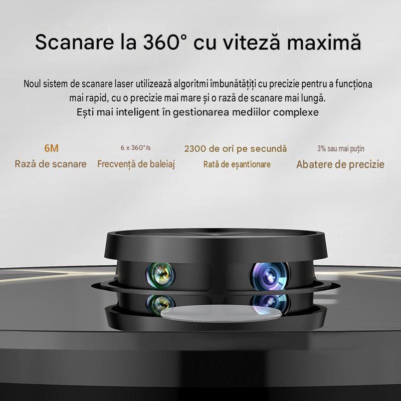 Robot aspirator LiDAR Arvada® SmartClean A8S, aspirare si mop 3 in 1, 4500 Pa, Wi-Fi, aplicatie Tuya, baterie 5200 mAh, autonomie 90–120 min, alb