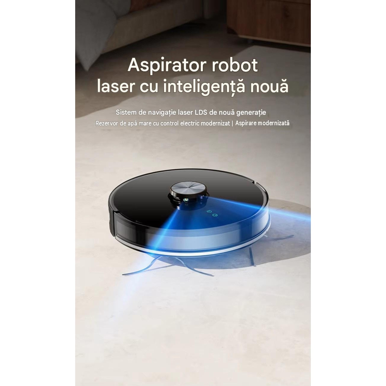Robot aspirator LiDAR Arvada® SmartClean A8S, aspirare si mop 3 in 1, 4500 Pa, Wi-Fi, aplicatie Tuya, baterie 5200 mAh, autonomie 90–120 min, alb
