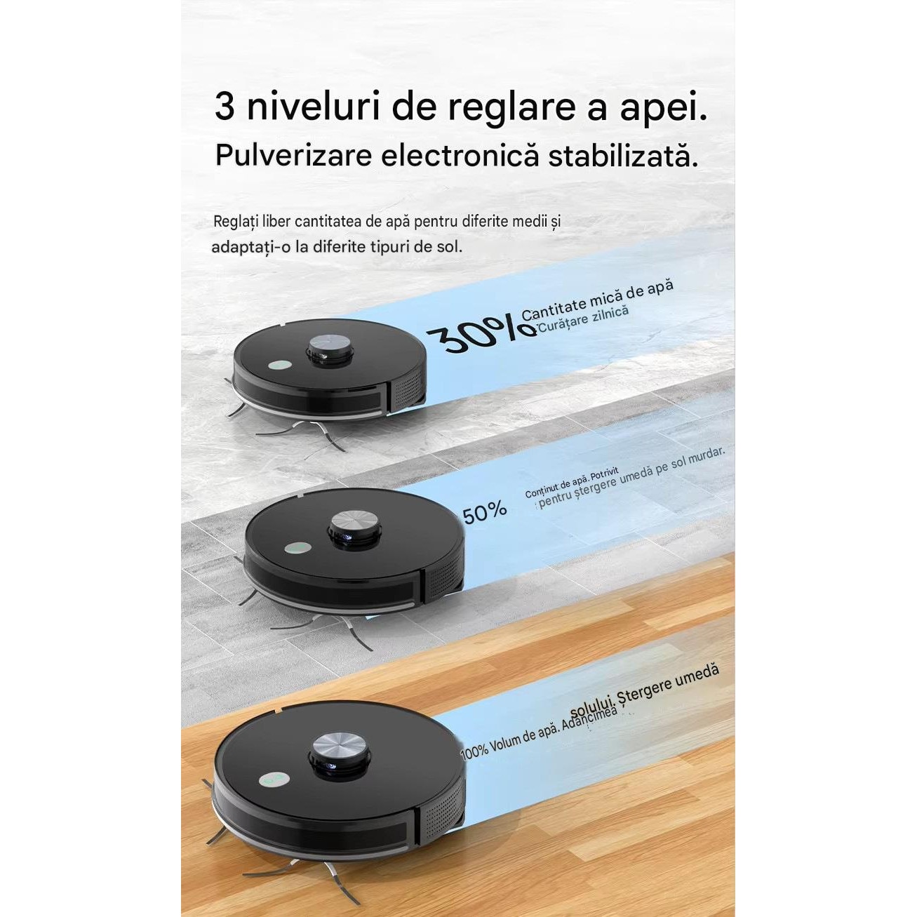Robot aspirator LiDAR Arvada® SmartClean A8S, aspirare si mop 3 in 1, 4500 Pa, Wi-Fi, aplicatie Tuya, baterie 5200 mAh, autonomie 90–120 min, alb