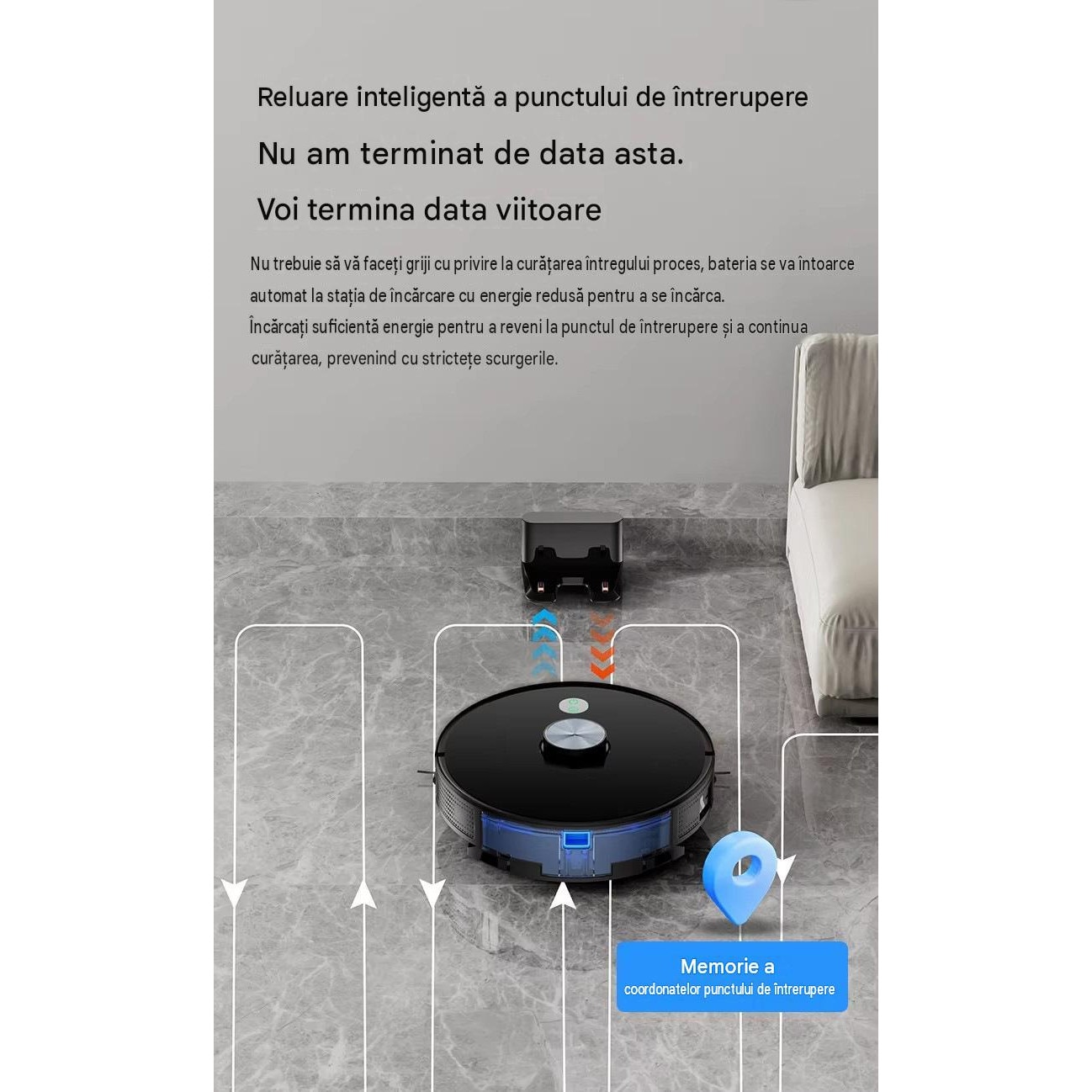 Robot aspirator LiDAR Arvada® SmartClean A8S, aspirare si mop 3 in 1, 4500 Pa, Wi-Fi, aplicatie Tuya, baterie 5200 mAh, autonomie 90–120 min, alb