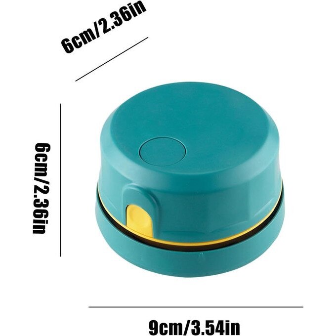 Mini aspirator de birou K0443-emagCJ-56675, fara fir, 2 trepte de putere, filtru compozit multi-strat, portabil pentru tastatura si detalii, turcoaz/galben