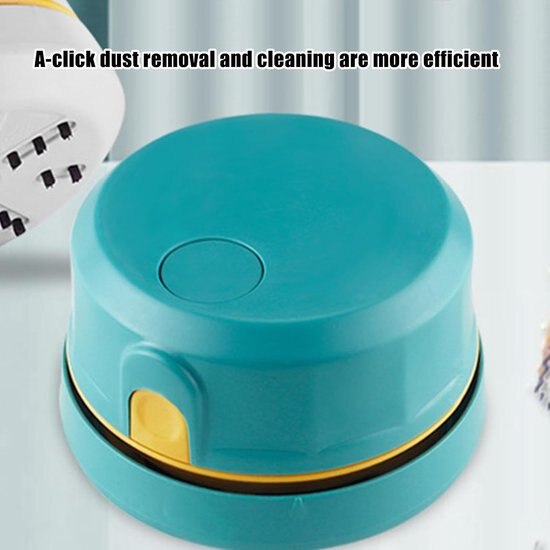 Mini aspirator de birou K0443-emagCJ-56675, fara fir, 2 trepte de putere, filtru compozit multi-strat, portabil pentru tastatura si detalii, turcoaz/galben