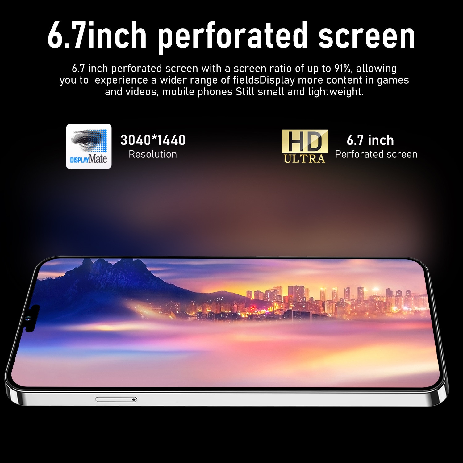 Telefon, ecran de 6.5 inch pixeli ultra-inalti, baterie cu capacitate mare,, Aur, atmosfera de inalta calitate