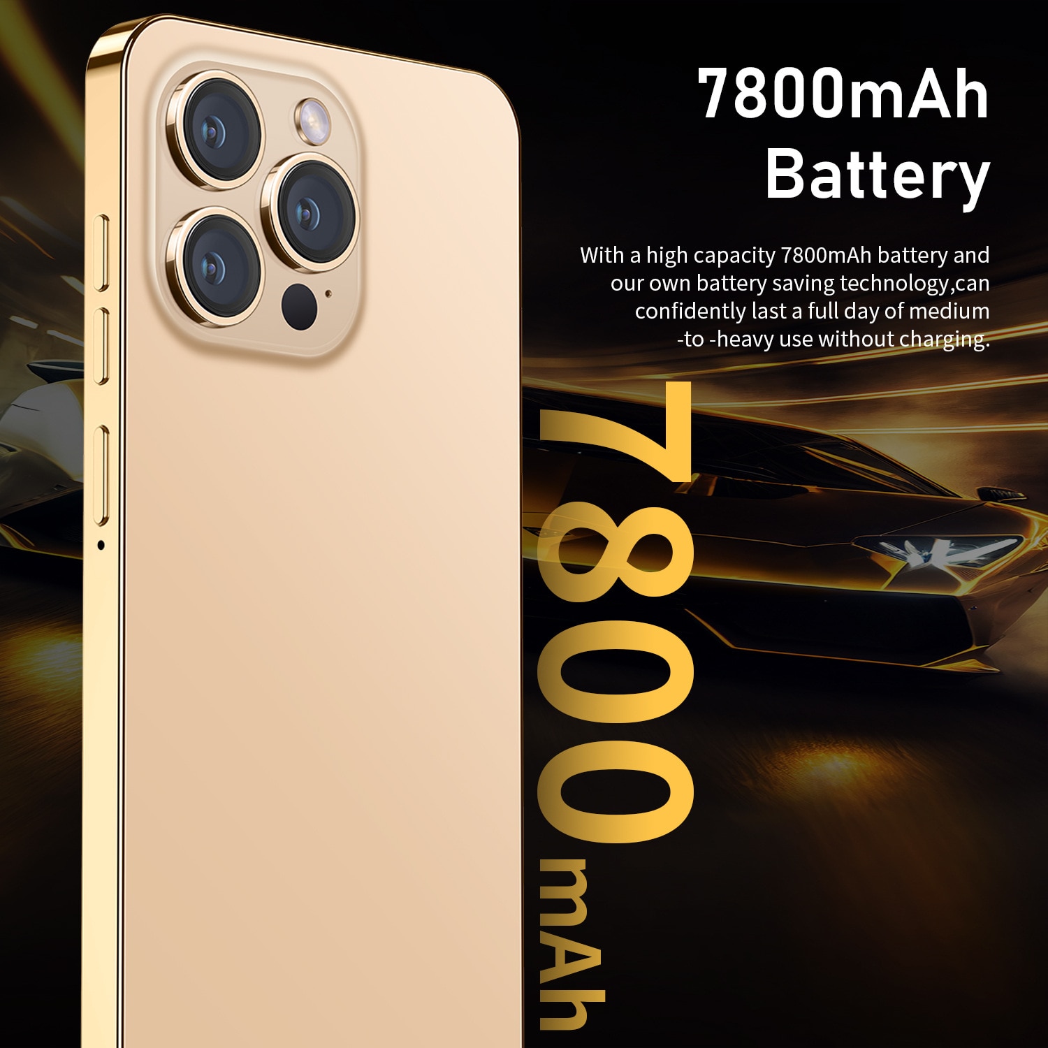 Telefon, ecran de 6.5 inch pixeli ultra-inalti, baterie cu capacitate mare,, Aur, atmosfera de inalta calitate