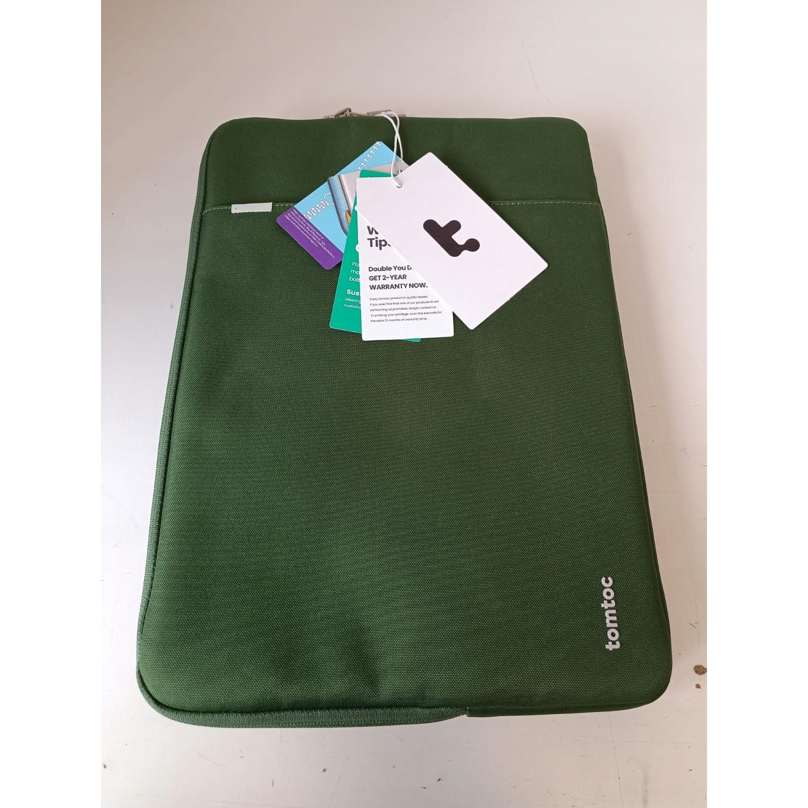 Etui laptop Tomtoc Defender-A13, 15", verde, protectie 360°