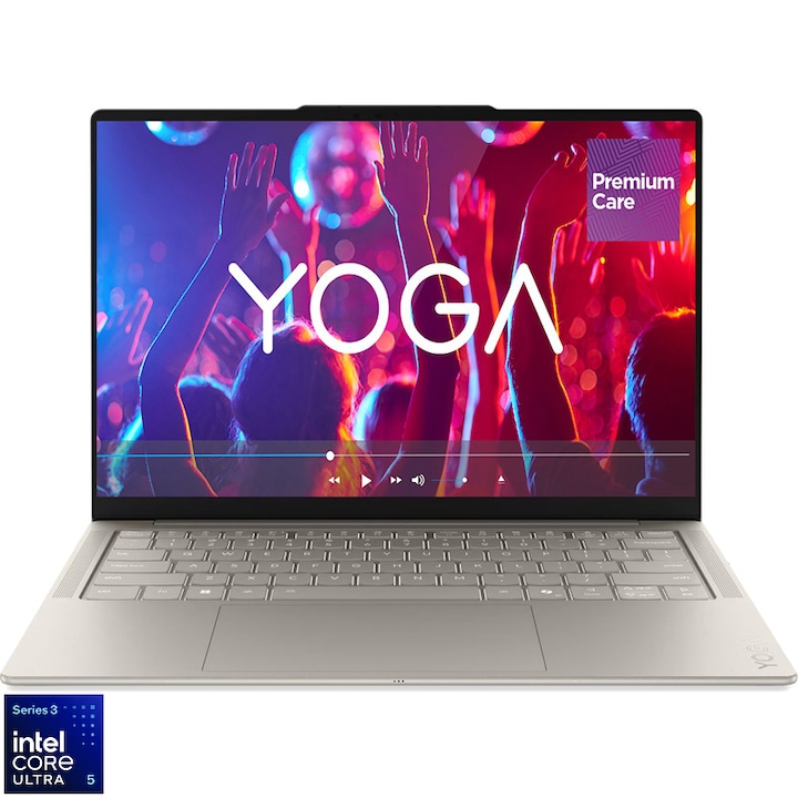Laptop Lenovo Yoga Slim 7 14IPH11 Procesor Intel® Core™ Ultra 5 322 12M Cache, up to 4.40 GHz 14" WUXGA OLED, 16GB LPDDR5X, 512GB SSD, Intel Graphics, Windows 11 Home, Crem