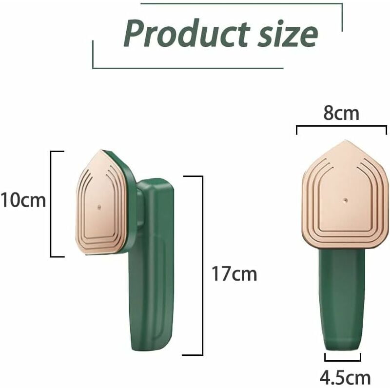 Fier de calcat cu abur 0805BM-BST3160864, portabil mini pentru calatorii si uz casnic, functie pulverizare, verde/roz-auriu, cu priza UE