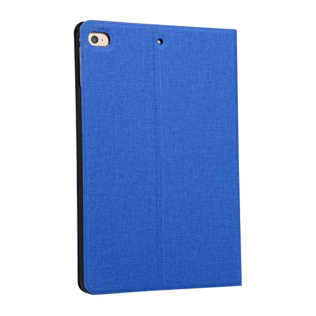 Husa pentru iPad Mini (2019), neagra, piele ecologica, cu suport, seria Fabric, functie wake&sleep