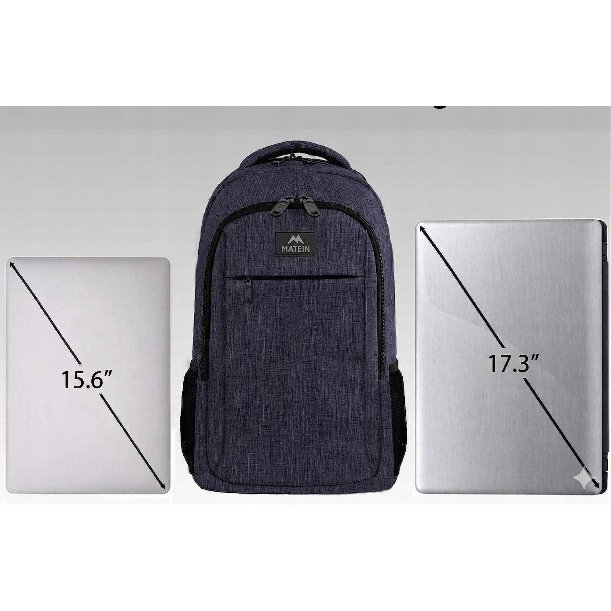 Rucsac Matein 1007, 3 compartimente, albastru, 48x35x20cm, 35L, USB, antifurt