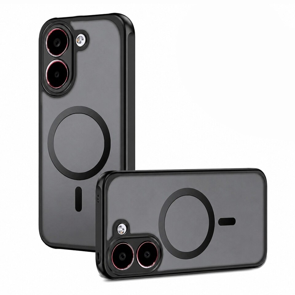 Husa pentru Xiaomi Poco X8 Pro MagSafe, Antisoc, Finisaje Premium, PureFrost, set cu sticker, Negru frost
