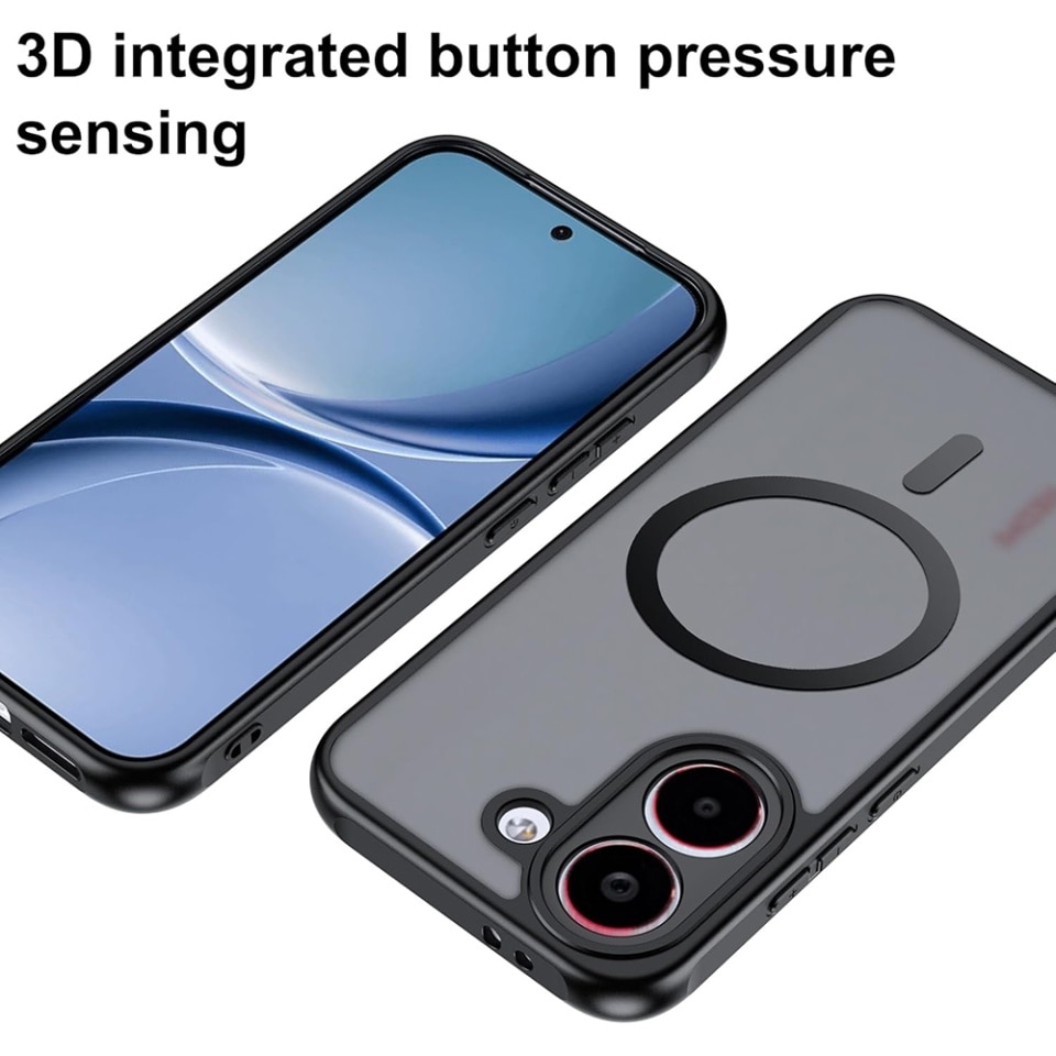 Husa pentru Xiaomi Poco X8 Pro MagSafe, Antisoc, Finisaje Premium, PureFrost, set cu sticker, Negru frost