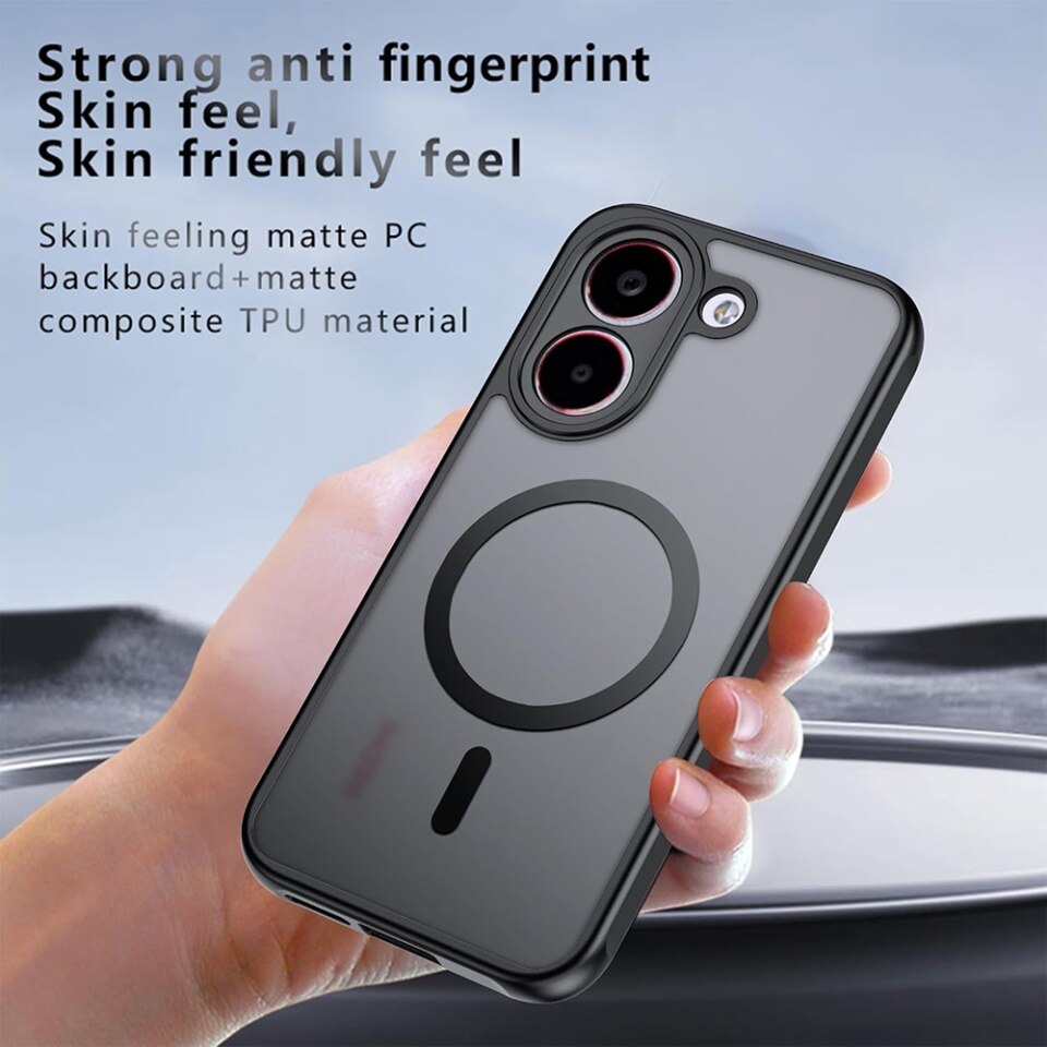 Husa pentru Xiaomi Poco X8 Pro MagSafe, Antisoc, Finisaje Premium, PureFrost, set cu sticker, Negru frost