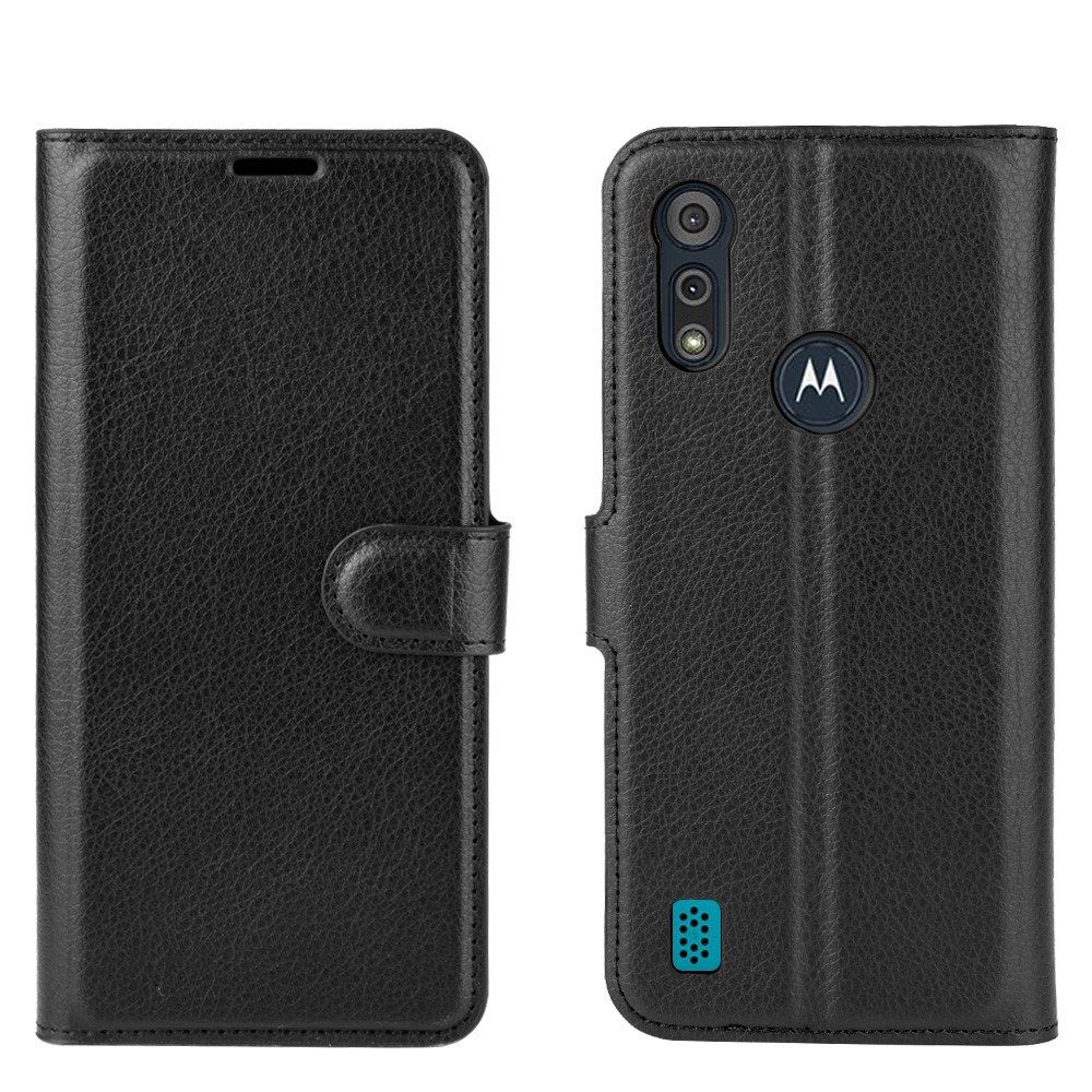 Husa telefon, ERBORD pentru Motorola Moto E6S, piele ecologica, neagra