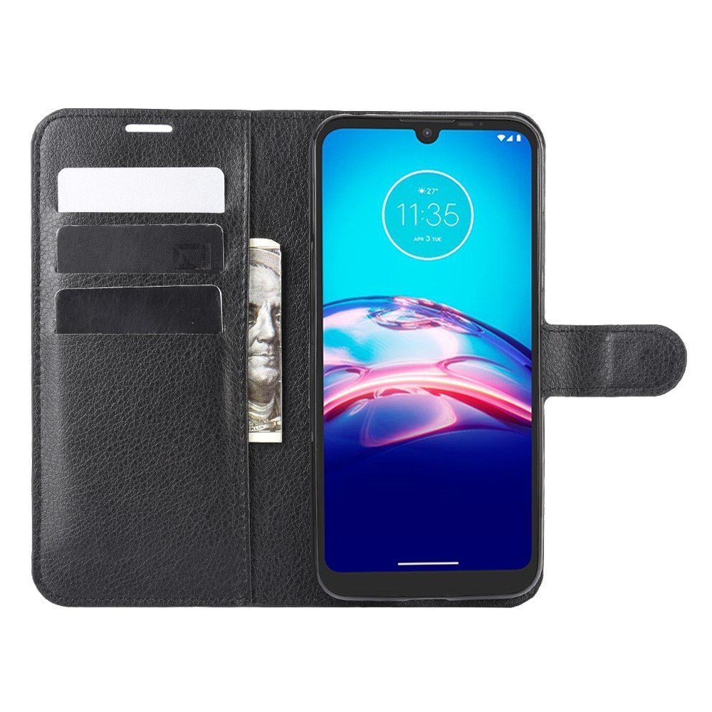 Husa telefon, ERBORD pentru Motorola Moto E6S, piele ecologica, neagra