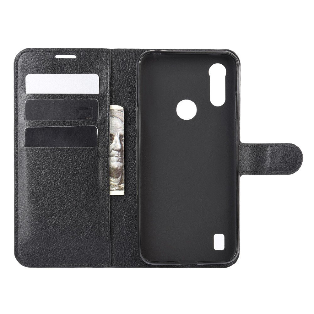 Husa telefon, ERBORD pentru Motorola Moto E6S, piele ecologica, neagra