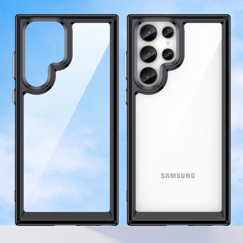 Husa telefon, pentru Samsung Galaxy S22 Ultra De inalta calitate Hard Backplane Soft Border Pure si Luminos Simtire confortabila, Negru, Transparent