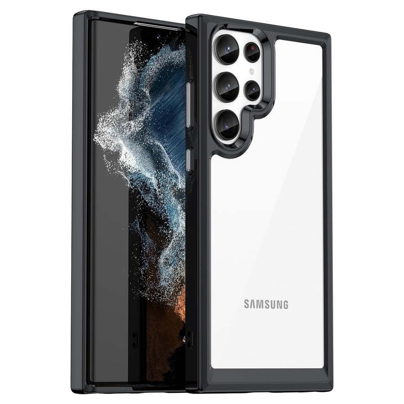 Husa telefon, pentru Samsung Galaxy S22 Ultra De inalta calitate Hard Backplane Soft Border Pure si Luminos Simtire confortabila, Negru, Transparent